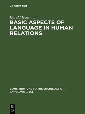cover image of Basic Aspects of Language in Human Relations